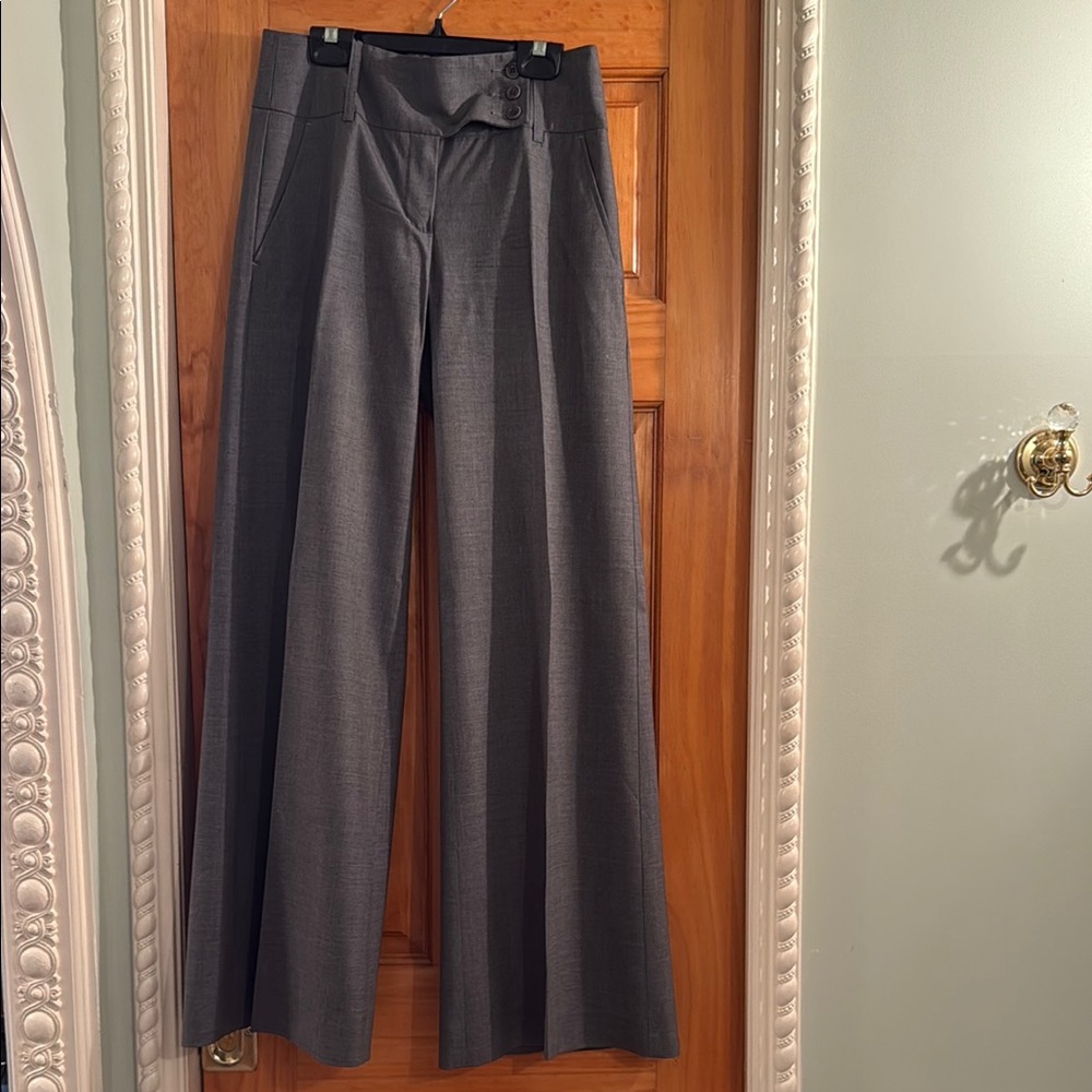 BCBGMaxAzria Slate Gray Wide-Leg Pants